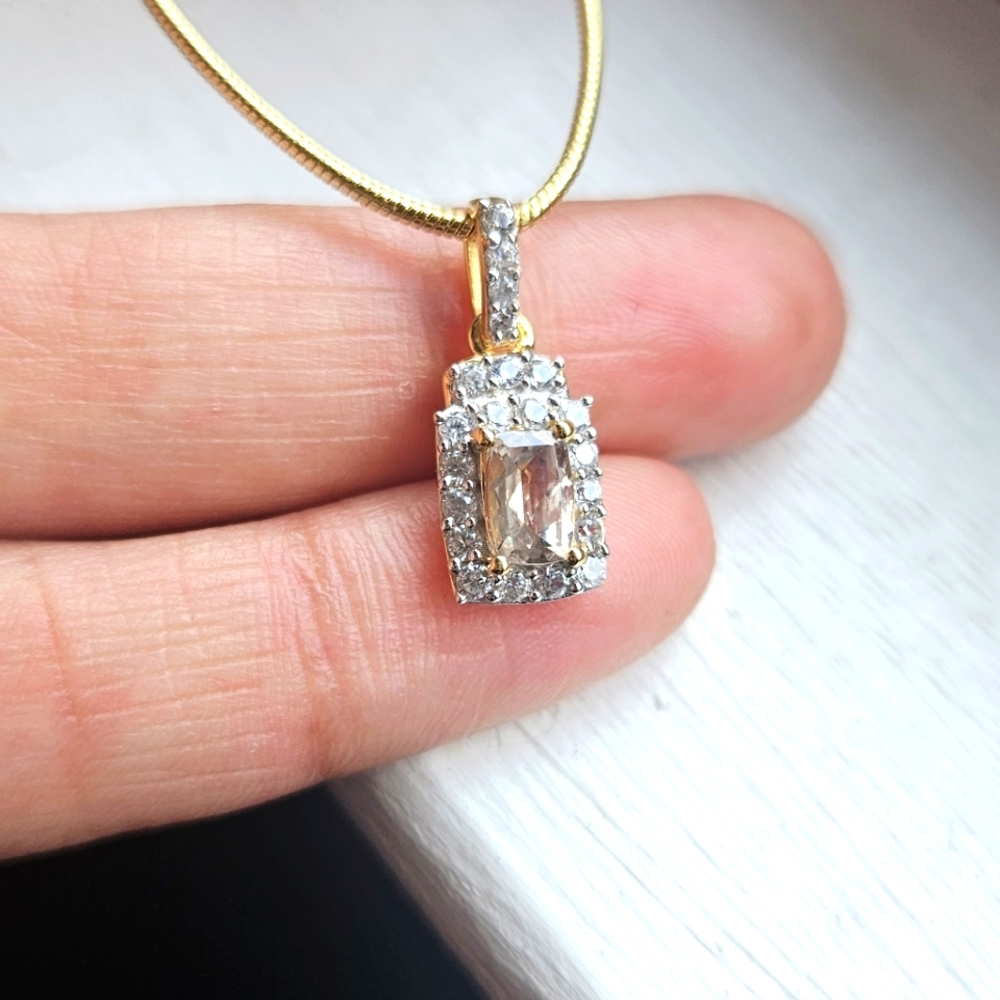 Goldtone Zirconia Charm & Chain
